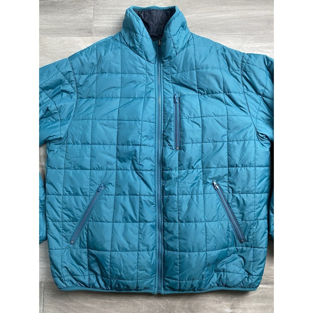 Vintage LL Bean Puffer Jacket Mens XL Green Full Zip Quilted Insulated Coat
